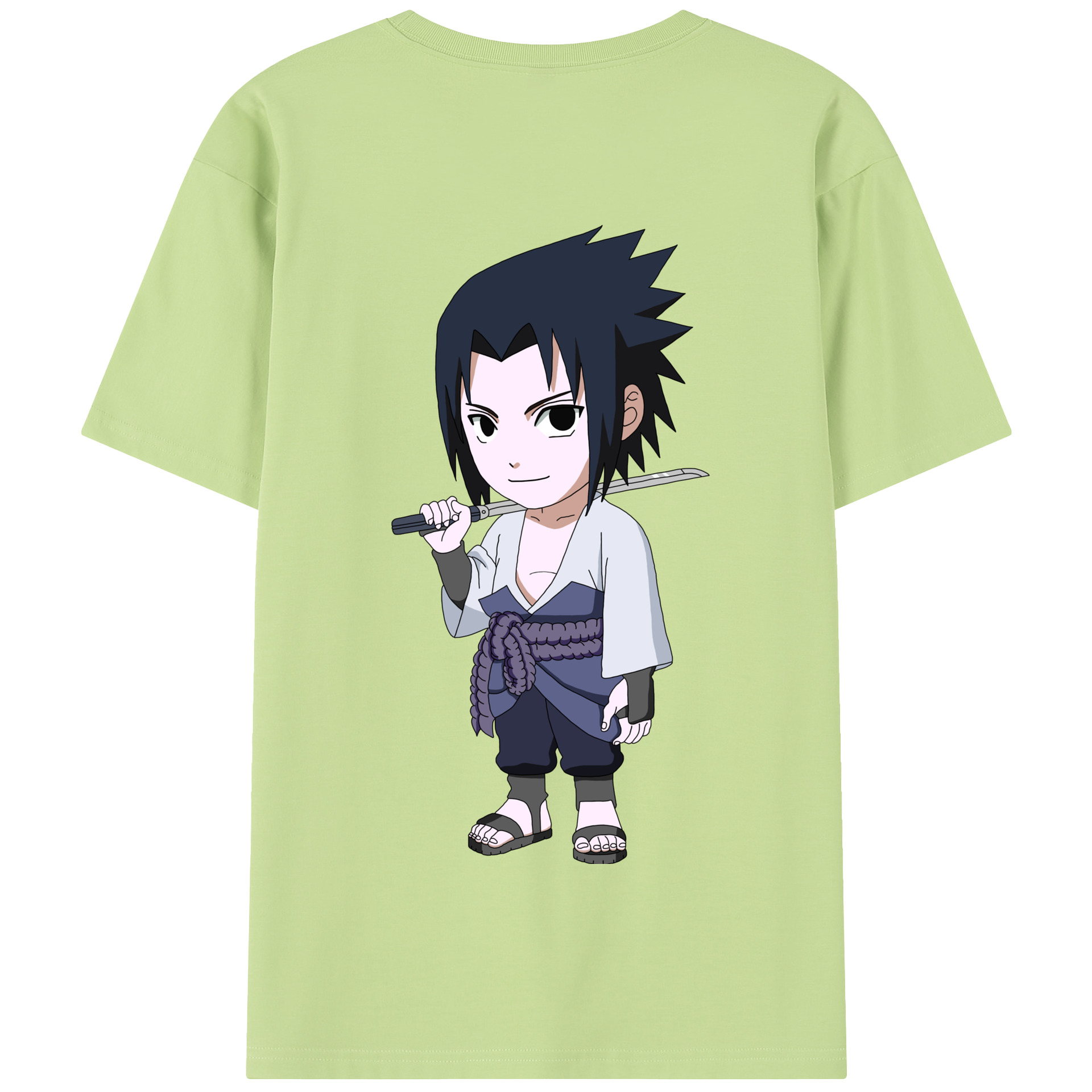 （画像用） NARUTO -ナルト- うちは サスケ Uchiha Sasuke 綿100％半袖Tシャツ（背面プリント）